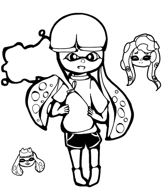 ケチャマヨイカ 線画 イイダ  ヒメ