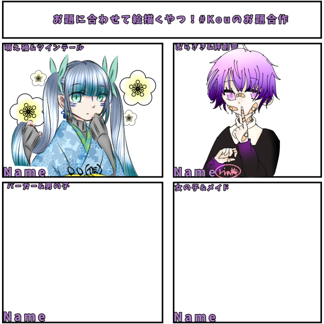 お題合作　萌え袖×ツインテ