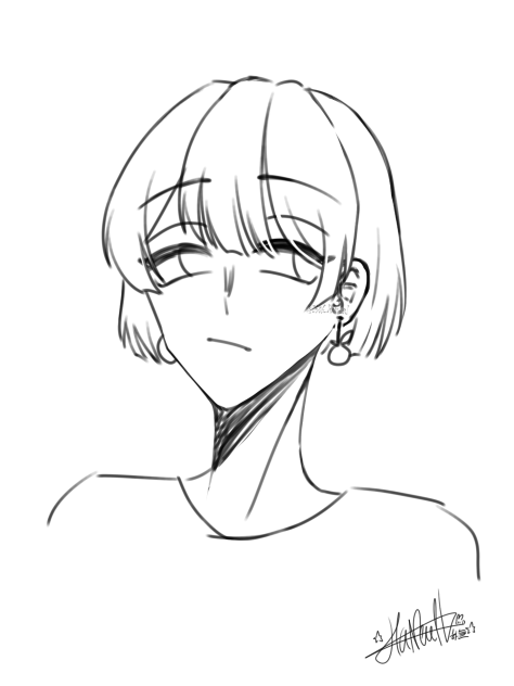 《ᴀʟᴏɴᴇ ᴀɢᴀɪɴ》線画