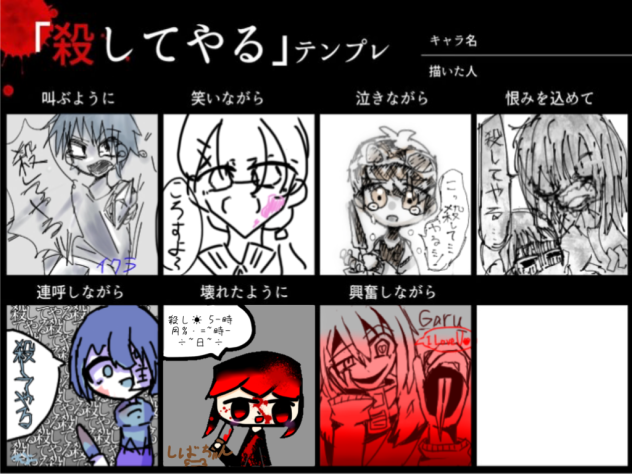 「殺してやる」テンプレ描いたよー