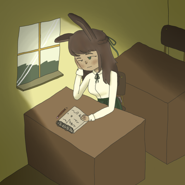 Sleepy bunny girl