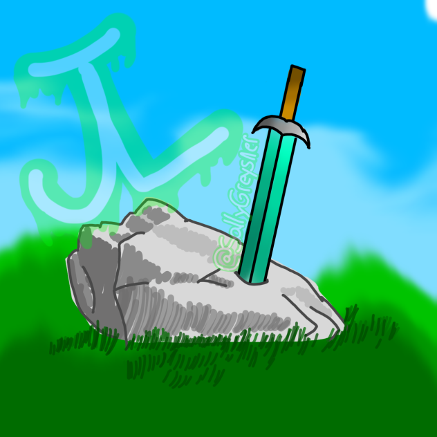Diamond sword in a stone