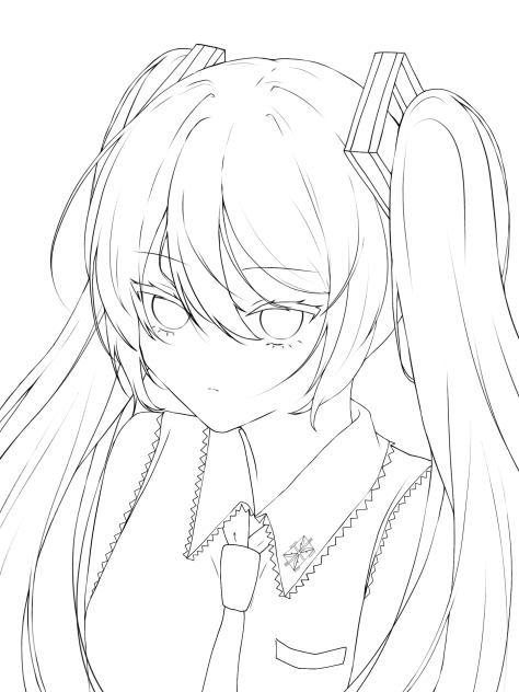 ミクちゃんの塗り絵