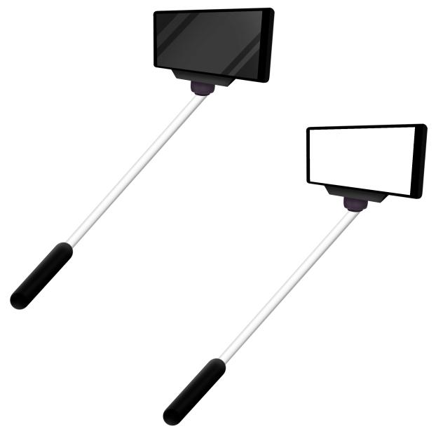 phone on selfie stick