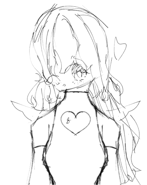 A Beautiful Girl with nice hair sketch