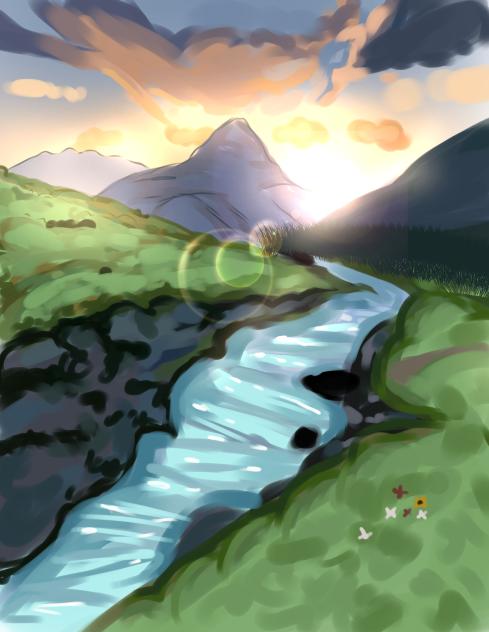 First time drawing nature .