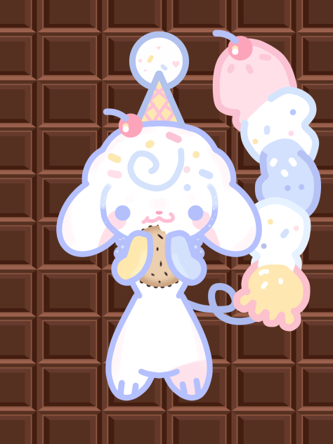 Kawaii ice cream dog