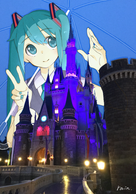 初音ミクとシンデレラ城