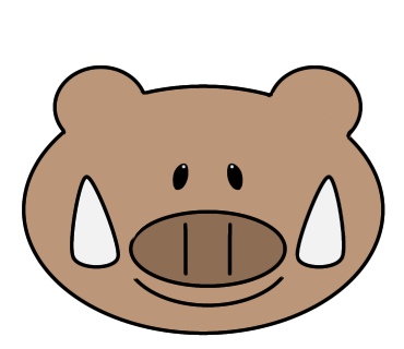 はじめてイノシシを描きました(耳描き忘れたので描きたしました)