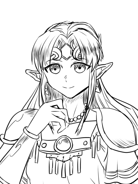 病院の待ち時間に描いてたゼルダ様