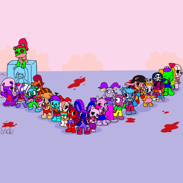 Happy custom friends characters