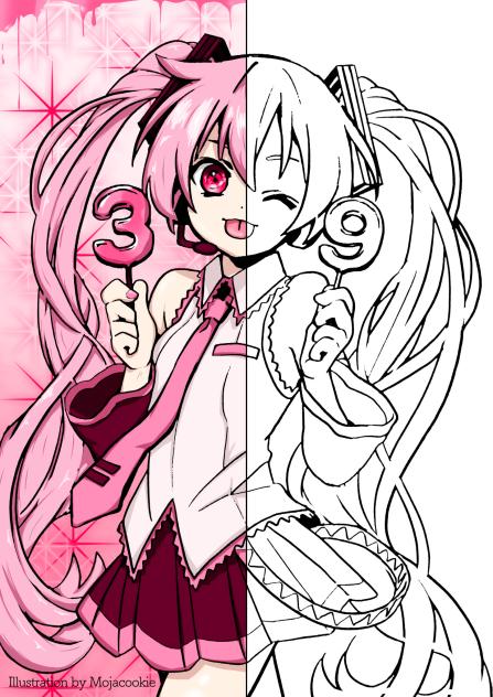 ミク塗り絵合作