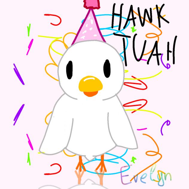 Duck wearing a party hat