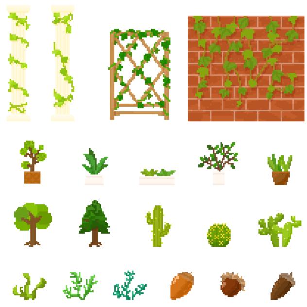 植物素材（ドット絵）