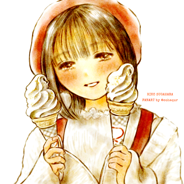 ソフトクリームと女の子。