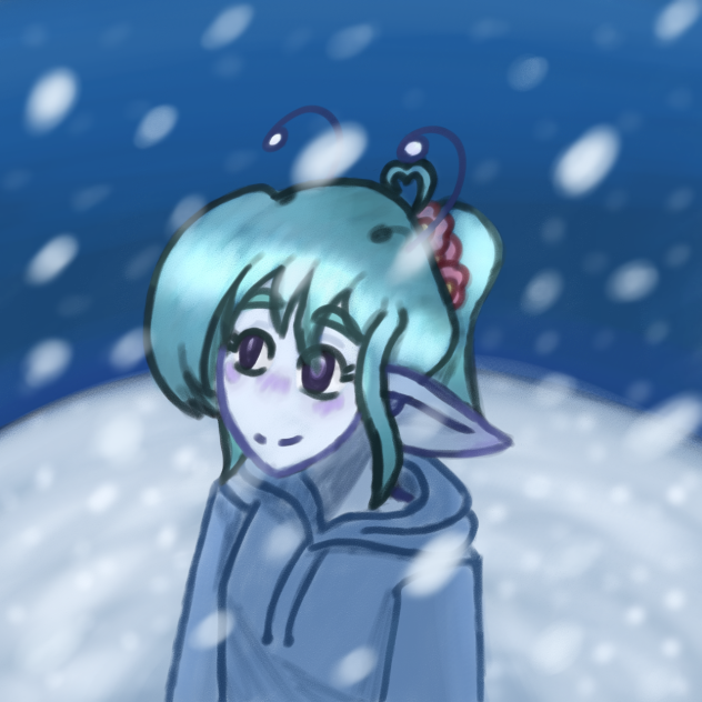 Space dust in snow (Testing pen)