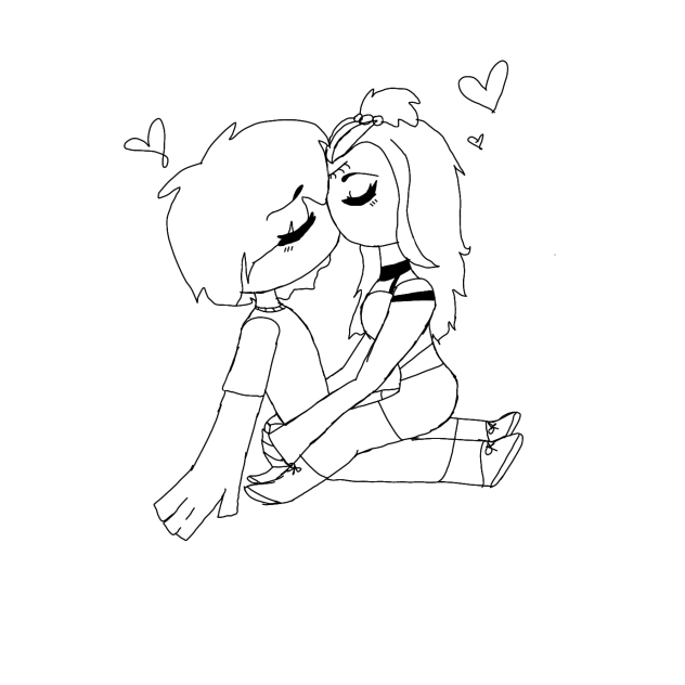 primer dibujo de beso
