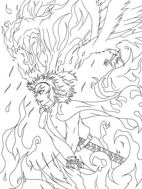 煉獄杏寿郎(線画)