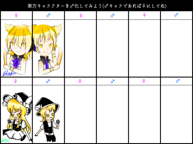 東方キャラクターを♂化してみよう