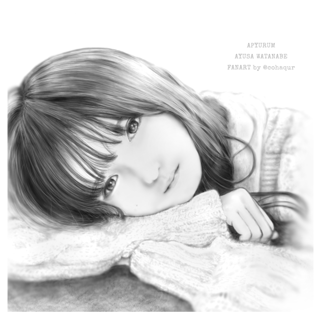 渡邉歩咲ちゃんの模写。