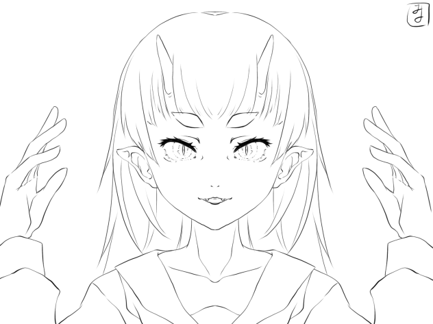 化けの皮　line art