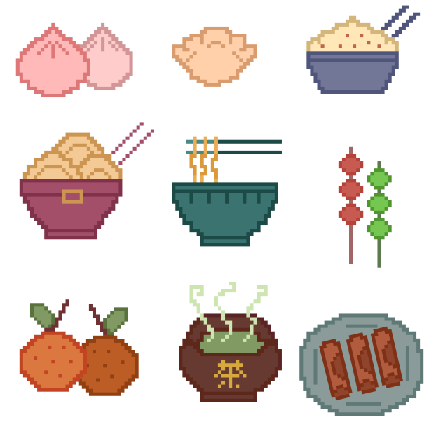Chn Pxl icons flat colors