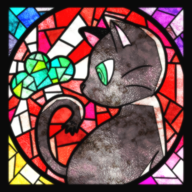 ステンドガラス風 あの猫