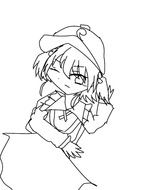 河城にとり線画
