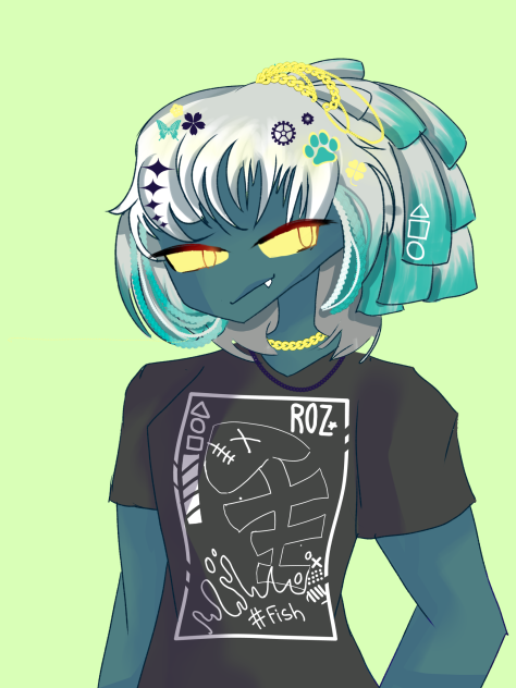 Meet the fish 🐟💚💙 - ibisPaint