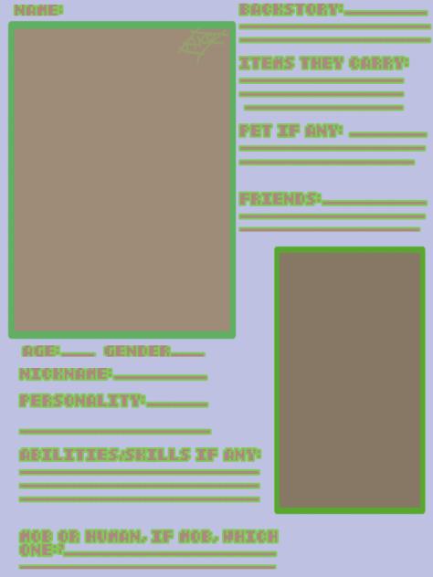 Minecraft OC Sheet