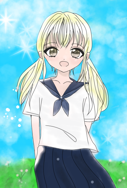 青春！な女の子を描いてみた。