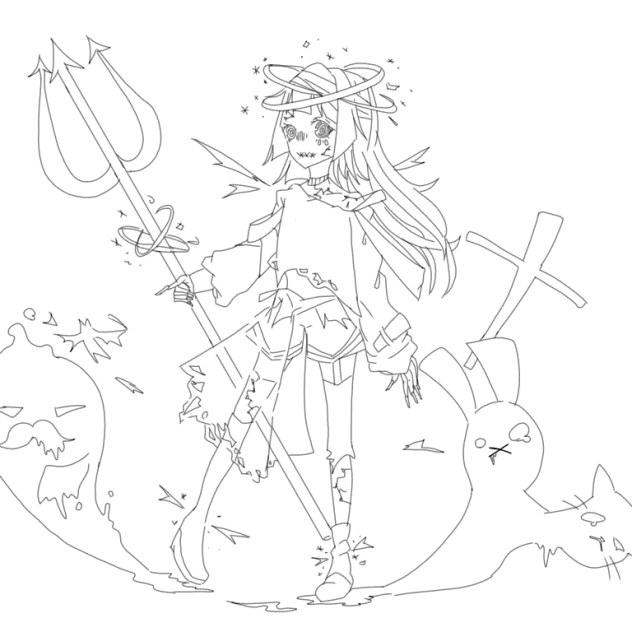 オリキャラ 魔法使い👿 線画