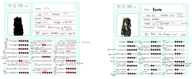Kamo oc card (demon included)