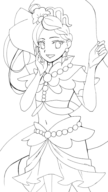キュアマーメイド 線画 Ibispaint