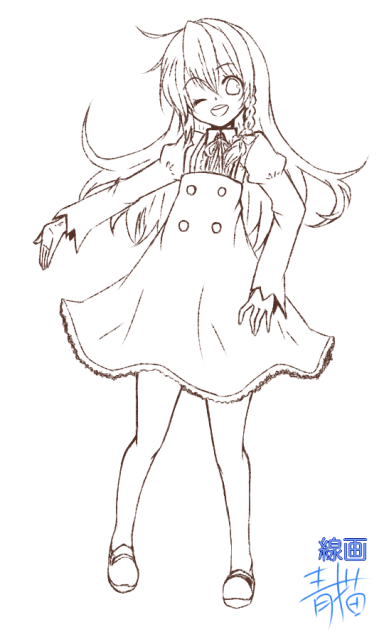 魔理沙 線画(？)