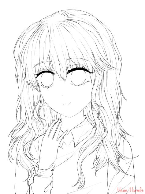 Cute girl 💙(lineart)
