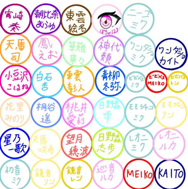みんなで好きなプロセカキャラのおめめを一人ずつかいて合作しよう！