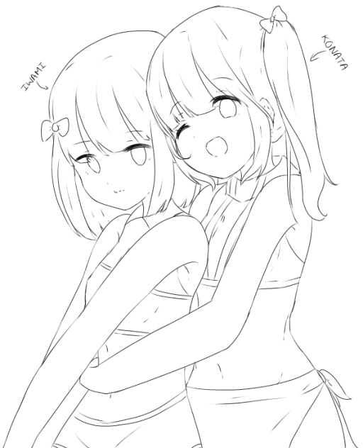 コナタさんとイワミさん (linerart)