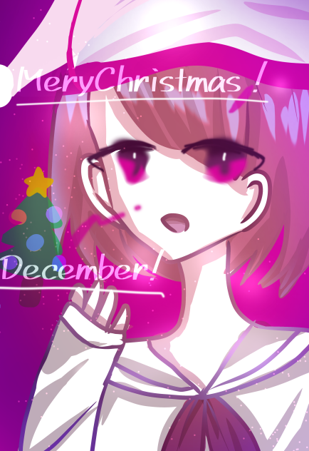ピンク色のさんたさん　MeryChristmas！