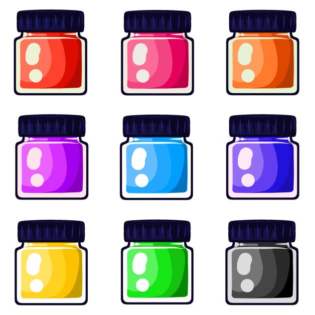 Poster colors sticker