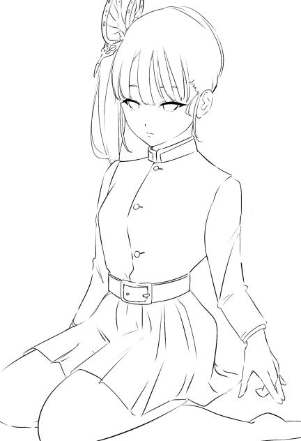 【塗り絵】栗花落カナヲ(鬼滅の刃)