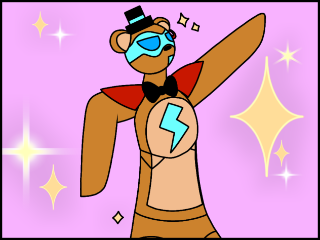 Glam Freddy pose