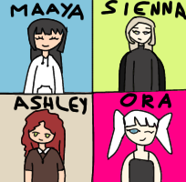 All my ocs, pixelated