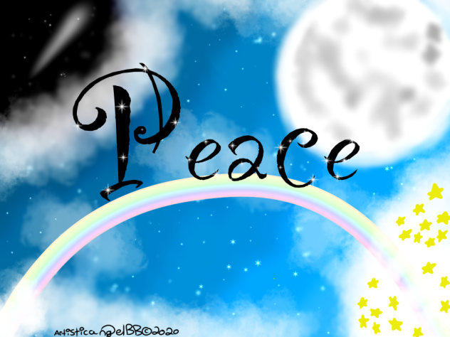 Light Blue Galaxy Background (Peace) - S