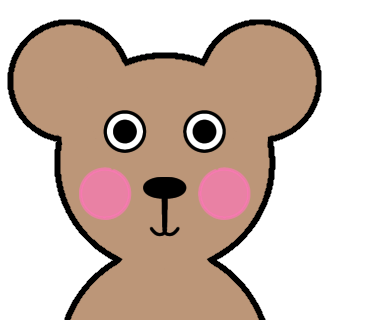 耳が丸い熊を描きました
