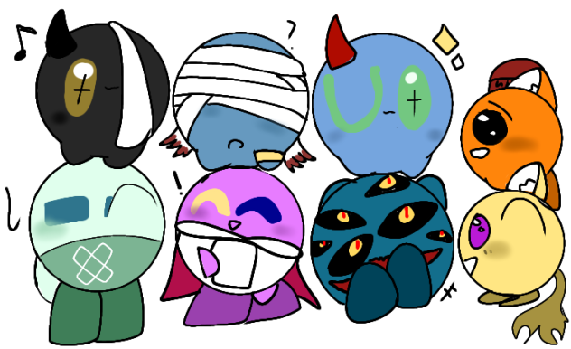 オリカビ作り過ぎじゃ…あ、あと３人います(は？(右の端っこの子は代理です)