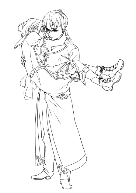 王女と忠犬　線画