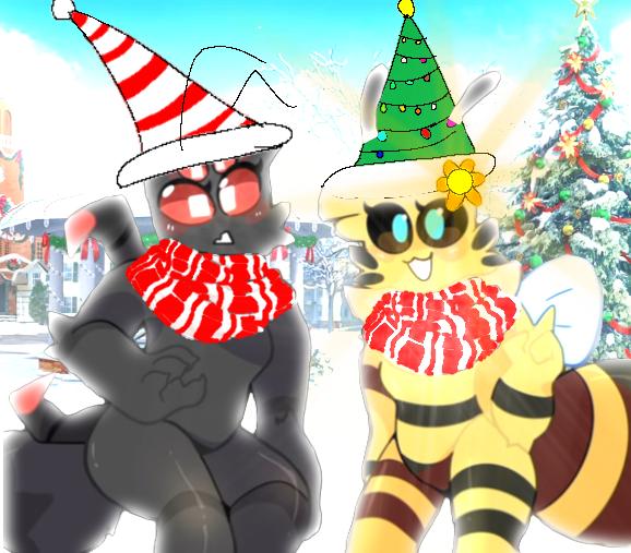 [Christmas bee and spider Minecraft]