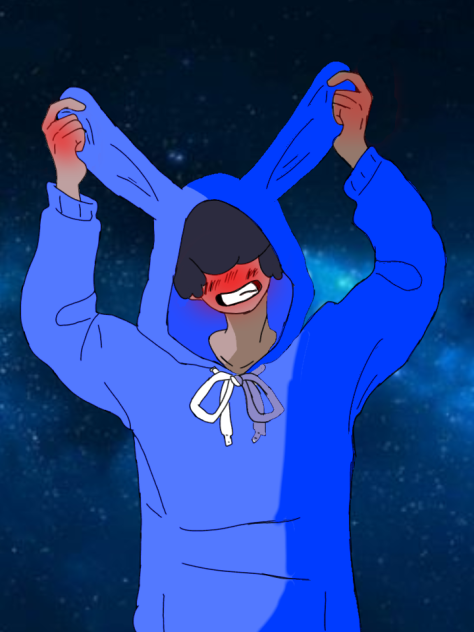 Lotus with a rabbit hoodie on