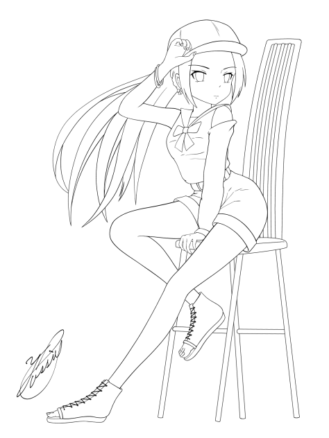 Girl's Rest（線画）